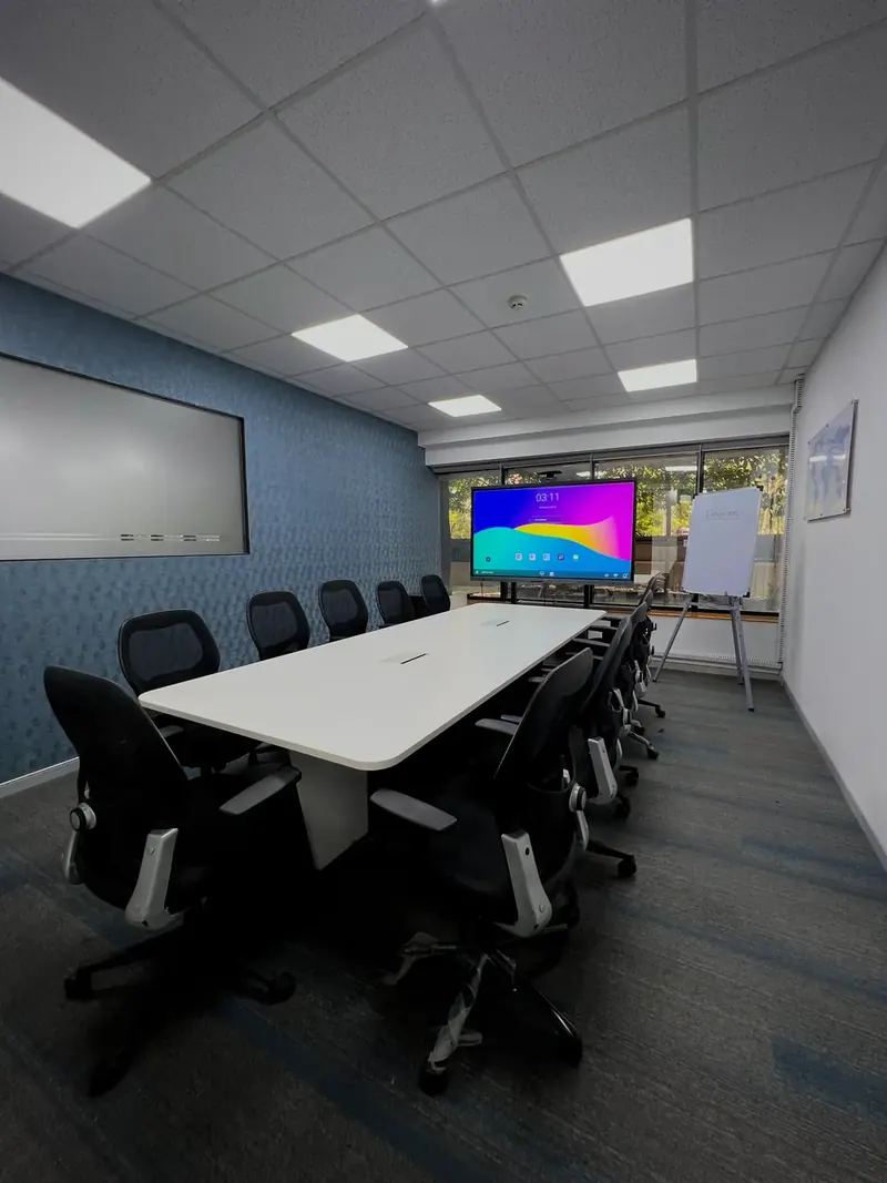 Boardroom with presentation screen at Dimension