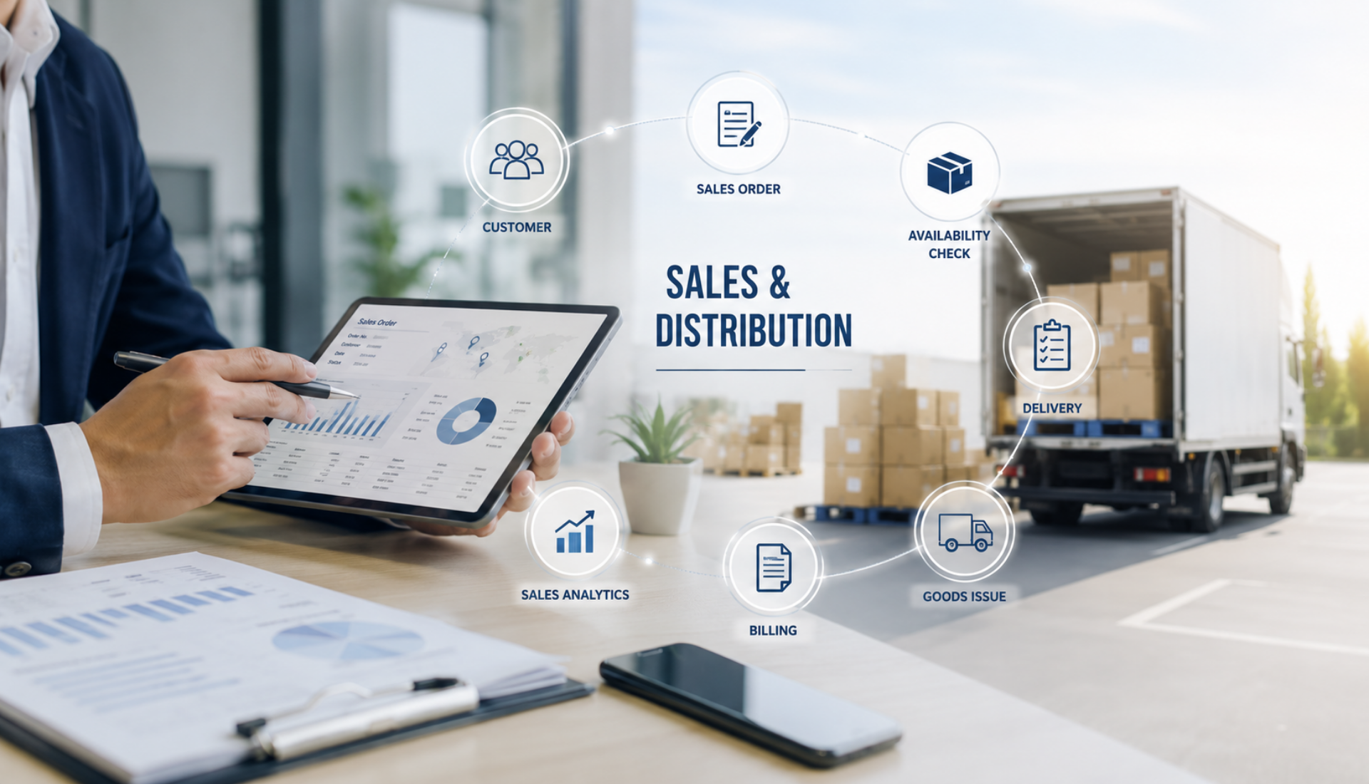 SAP SD Sales and Distribution training covering order management, delivery, billing and sales analytics