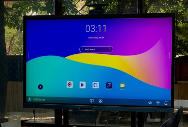 Interactive smart board display used for digital learning and SAP training presentations.